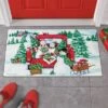 Collections Etc Snowman Family In Red Truck Christmas Door Mat 1'6"x2'6" -Christmas Decorations GUEST 5e79e87f d8e5 4342 8628 6cb8ebee7e47