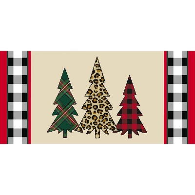 Evergreen Mixed Print Christmas Trees Sassafras Indoor Outdoor Switch Doormat 1'10"x10" Brown 3 Evergreen Mixed Print Christmas Trees Sassafras Indoor Outdoor Switch Doormat 1'10"x10" Brown