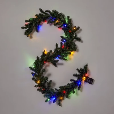 9' Battery Operated Pre-Lit Artificial Pine Christmas Garland Green With Dual Color LED Lights - Wondershop™ 5 9' Battery Operated Pre-Lit Artificial Pine Christmas Garland Green With Dual Color LED Lights - Wondershop™ - Image 3