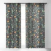 Ninola Design Christmas Botanical Charcoal Single Panel Sheer Window Curtain - Society6 -Christmas Decorations GUEST 6372f693 7c97 4ff9 95c2 3ad743384939