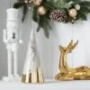 12" Marbled Ceramic Cone Christmas Tree Figurine With Gold Accent - Wondershop™ Black/White -Christmas Decorations GUEST 64ad54d5 1ba8 49de ac58 03fbfd500a00