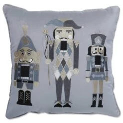 16.5"x16.5" Indoor Christmas 'Velvet Nutcrackers' Gray Square Throw Pillow Cover - Pillow Perfect -Christmas Decorations GUEST 64f32ea8 a28b 4b21 b48d b0e731a550c1
