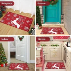 Trinity Christmas Deer Decorative Doormat Xmas Holiday Welcome Door Mat, 17" X 29" -Christmas Decorations GUEST 7258f725 1ec7 4f57 9872 4bbff93ce200
