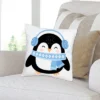 Big Dot Of Happiness Winter Penguins - Holiday And Christmas Party Home Decorative Canvas Cushion Case - Throw Pillow Cover - 16 X 16 Inches -Christmas Decorations GUEST 73d3d3b2 7094 4d5d a080 88f44ec5568a