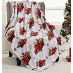 Noble House Christmas Festive And Cheery Holiday Super Soft Ultra Comfy Microplush Throw Blanket 50"x60" -Christmas Decorations GUEST 764c6b92 6609 4bda 87a9 5923dd59cb3d