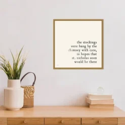 16" X 16" Simple Christmas II Cream By Laura Marshall Framed Canvas Wall Art - Amanti Art -Christmas Decorations GUEST 78f8270f eaa4 4b5e 9a7b c947d25dc7eb