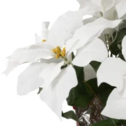 Northlight 26" White Artificial Christmas Poinsettia In Red Wrapped Base -Christmas Decorations GUEST 791c6bc2 8459 4777 adc0 ecadaa968078