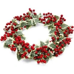 Farmlyn Creek Artificial Christmas Wreath With Holly Berries For Door Decoration (15.7 In) -Christmas Decorations GUEST 7c1b563d 96df 41b9 bee9 39a1d58f62d2