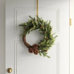 20" Mixed Greenery With Pinecones And Vine Artificial Christmas Wreath Green - Wondershop™