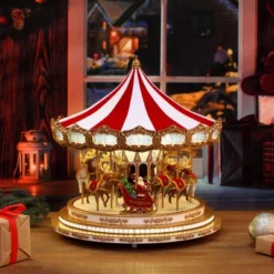 Mr. Christmas Santa And Reindeers Regal Carousel Animated Musical Christmas Decoration - 16" -Christmas Decorations GUEST 7d29b95a 9889 47a1 8420 21468ee096d5