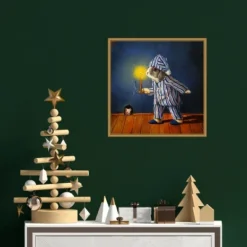 16" X 16" The Night Before Christmas Mouse By Lucia Heffernan Framed Canvas Wall Art - Amanti Art -Christmas Decorations GUEST 7deccd53 2ed7 4de7 bf98 3e18bae6fbbc