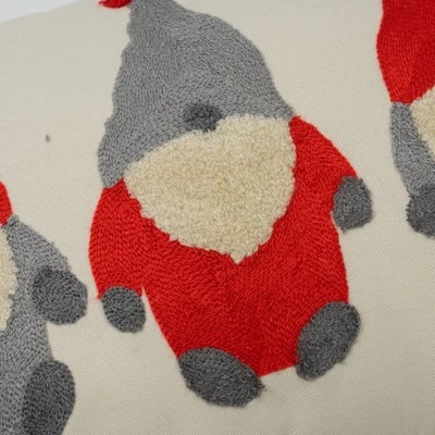 12"x20" Oversize Christmas Elves Applique Embroidered Lumbar Throw Pillow Ivory - Evergrace 3 12"x20" Oversize Christmas Elves Applique Embroidered Lumbar Throw Pillow Ivory - Evergrace