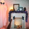 Costway 9ft Pre-lit Christmas Halloween Garland Black W/ 50 Purple LED Lights -Christmas Decorations GUEST 7f1f02f4 7392 430a 818c be1bcef9c0d8