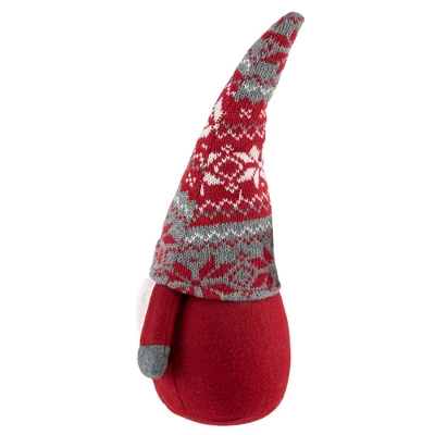 Northlight 12" Red And Gray Standing Gnome With Nordic Hat Christmas Decoration 8 Northlight 12" Red And Gray Standing Gnome With Nordic Hat Christmas Decoration - Image 6