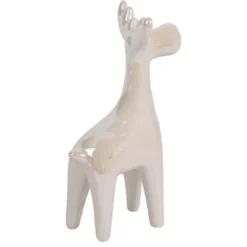 Northlight 5.5" Pearlized Cream Ceramic Moose Christmas Figure -Christmas Decorations GUEST 8915b58d 740c 4df0 87c9 3aab95b31864