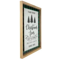 Northlight 16" Buffalo Plaid Wooden Framed "Farm Fresh Christmas Trees" Wall Decor -Christmas Decorations GUEST 8aa7c3bd b269 46d7 ac25 783d854686cb