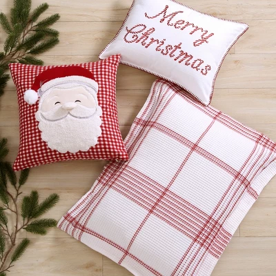 Peppermint Plaid Merry Christmas Pillow 16x22 -Levtex Home 3 Peppermint Plaid Merry Christmas Pillow 16x22 -Levtex Home