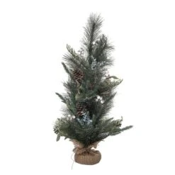 Transpac Artificial 24 In. Green Christmas Mixed Greenery Tree With Rustic Bells