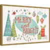 23" X 16" Merry And Bright Christmas Tree By Janelle Penner Framed Canvas Wall Art - Amanti Art -Christmas Decorations GUEST 9189f387 d5a4 4a3d b4df c9d0de85bf27