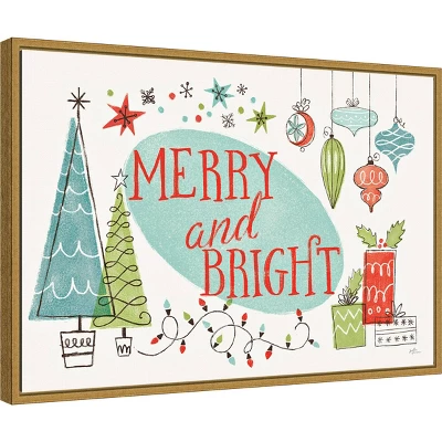 23" X 16" Merry And Bright Christmas Tree By Janelle Penner Framed Canvas Wall Art - Amanti Art 3 23" X 16" Merry And Bright Christmas Tree By Janelle Penner Framed Canvas Wall Art - Amanti Art