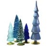 Christmas 17.0" Blue Hued Glass Trees Set / 5 Decorate Christmas Decor Mantle Cody Foster - Decorative Sculptures -Christmas Decorations GUEST 9368a76b f348 4c3a 86de 6f18e9d039e0