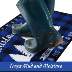 Trinity Plaid White Christmas Tree Non-Slip Decorative Doormat, 17" X 29" -Christmas Decorations GUEST 936d0967 3c1f 4c91 84c3 fe6a486f1111