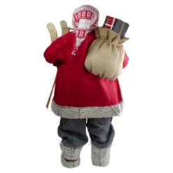 Northlight 4' Standing Santa Christmas Figure With Skis And Fur Boots -Christmas Decorations GUEST 996bdc1a 8855 4e23 a52f 33fd0209daa3
