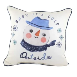 Christmas 16.0" Baby It's Cold Outside Pillow Snowman Flake Home Decor Little Birdie The Little Birdie - Decorative Pillow