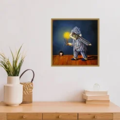 16" X 16" The Night Before Christmas Mouse By Lucia Heffernan Framed Canvas Wall Art - Amanti Art -Christmas Decorations GUEST 9bb299d7 bf51 4f61 9414 5e4ad34c93c6