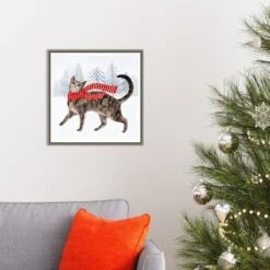 16" X 16" Christmas Cats And Dogs I By Victoria Borges Framed Canvas Wall Art - Amanti Art 10 16" X 16" Christmas Cats And Dogs I By Victoria Borges Framed Canvas Wall Art - Amanti Art -Christmas Decorations GUEST 9c4f180e ed71 4486 a24e da5badb07566