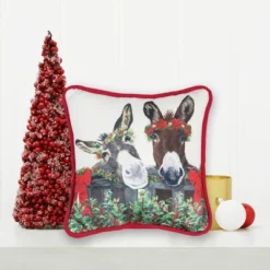 C&F Home 8" X 8" Christmas Donkey Petite Printed Throw Pillow -Christmas Decorations GUEST 9ea7f9b4 ce57 4a66 80de 436a8e0471b1