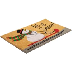 Northlight Brown And White Snowman Let It Snow Rectangular Coir Christmas Doormat 18" X 30" -Christmas Decorations GUEST 9edb25bb b926 4f78 9bce 5cda79bc707a