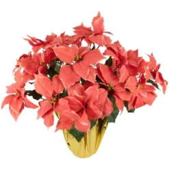 Northlight 28" Dark Pink Artificial Christmas Poinsettia With Gold Wrapped Base -Christmas Decorations GUEST 9f6b5da2 2bac 4328 9d09 b151db3e6a0f
