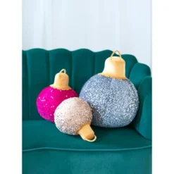 Shiraleah Pink Sparkle Christmas Ornament Bauble Pillow, Medium -Christmas Decorations GUEST 9fa47826 d749 4744 b3d4 d8514959189e