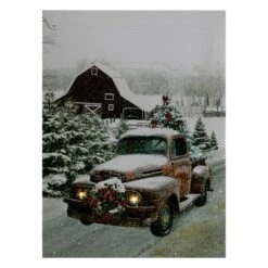 Northlight LED Lighted Fiber Optic Truck With Tree Christmas Canvas Wall Art 15.75" X 11.75" -Christmas Decorations GUEST a4a7b733 bd5a 4a80 bfb6 9208cd0a0679