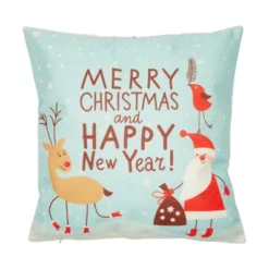 Juvale 6 Pack Holiday Throw Pillow Covers, Merry Christmas, Happy New Year, Seasons Tidings, 18x18 -Christmas Decorations GUEST a542192f 73a6 4b46 8c80 2c643d56e1c7