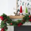 6' Mixed Greenery With Poinsettia Flowers Decorated Artificial Christmas Garland - Wondershop™