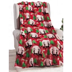 Noble House Christmas Festive And Cheery Holiday Super Soft Ultra Comfy Microplush Throw Blanket 50"x60" -Christmas Decorations GUEST a746a831 a2a1 4c6f b3ae 963610188fcd