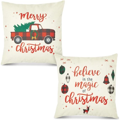 Farmlyn Creek 6 Pack Red Plaid Christmas Throw Pillow Covers Case 18 X 18 Inch 6 Farmlyn Creek 6 Pack Red Plaid Christmas Throw Pillow Covers Case 18 X 18 Inch - Image 4