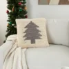 20"x20" Oversize Christmas Tree Loops Square Throw Pillow Ivory/Gray - Mina Victory -Christmas Decorations GUEST ad30b799 c63c 4d18 92bb f6af32911d31