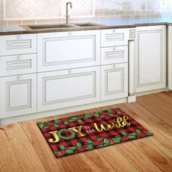Joy To The World Christmas Doormat Checkered Berries 30" X 18" Briarwood Lane -Christmas Decorations GUEST b2654d8b eed2 4de0 bdbf cbf53f83455d