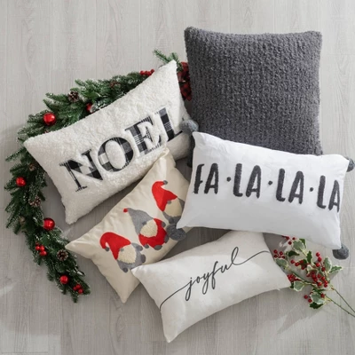 12"x20" Oversize Christmas Elves Applique Embroidered Lumbar Throw Pillow Ivory - Evergrace 7 12"x20" Oversize Christmas Elves Applique Embroidered Lumbar Throw Pillow Ivory - Evergrace - Image 5