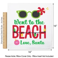 Big Dot Of Happiness Tropical Christmas - Beach Santa Holiday Party Home Decorative Canvas Cushion Case - Throw Pillow Cover - 16 X 16 Inches -Christmas Decorations GUEST b37c287f 4116 4e84 adfe ad3da19e4e1a