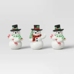 12pc Battery Operated Glittered Paper Christmas Village Set With Bottle Brush Trees And Snowmen - Wondershop™ White/Pink/Blue -Christmas Decorations GUEST b86d9d4e 3c8a 4a90 a8b1 52faf9746214