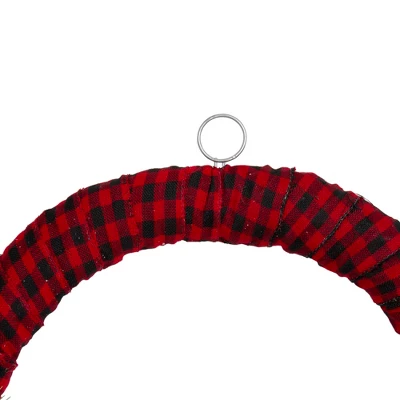 Northlight Red And Black Buffalo Plaid And Berry Artificial Christmas Wreath - 24-Inch, Unlit 5 Northlight Red And Black Buffalo Plaid And Berry Artificial Christmas Wreath - 24-Inch, Unlit - Image 3