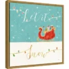 16" X 16" Let It Snow Christmas Sleigh By Veronique Charron Framed Canvas Wall Art - Amanti Art -Christmas Decorations GUEST b9b16b4c d0f2 4b45 95da 7e924366cc6f