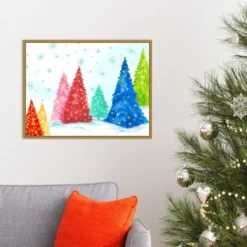 24" X 18" Magic Christmas Trees I By PI Studio Framed Canvas Wall Art - Amanti Art -Christmas Decorations GUEST ba1b9df9 ce46 4856 91ad 5cc1597e11dc