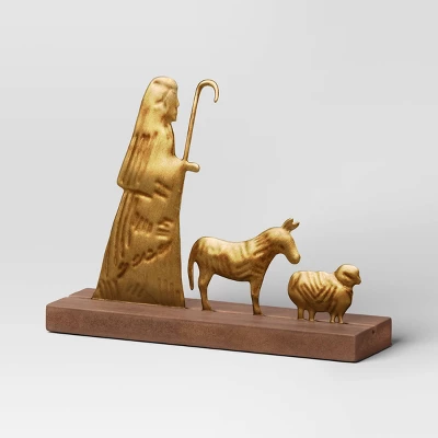 3pc Metal Christmas Nativity Scene Figurine Set - Wondershop™ Gold 4 3pc Metal Christmas Nativity Scene Figurine Set - Wondershop™ Gold - Image 2