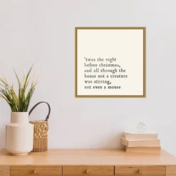 16" X 16" Simple Christmas By Laura Marshall Framed Canvas Wall Art Cream - Amanti Art -Christmas Decorations GUEST c4461d89 8e3b 44ba 8b57 dea675fc77cf