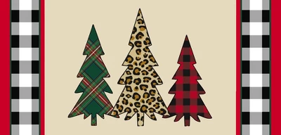 Evergreen Mixed Print Christmas Trees Sassafras Indoor Outdoor Switch Doormat 1'10"x10" Brown 4 Evergreen Mixed Print Christmas Trees Sassafras Indoor Outdoor Switch Doormat 1'10"x10" Brown - Image 2